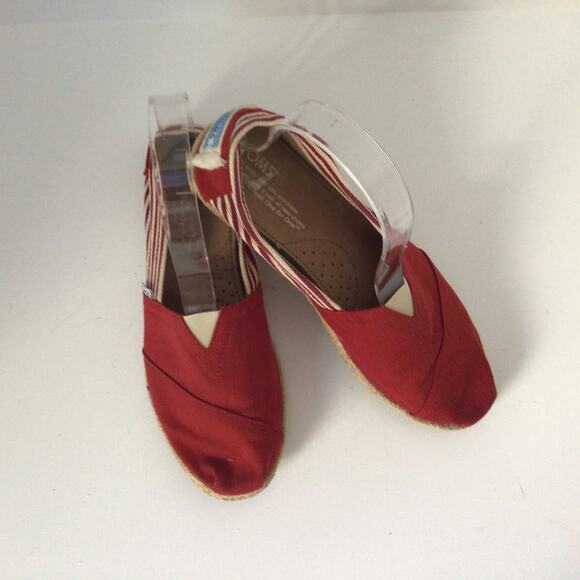 Toms University Rope Sole Red Classics Sz 6.5W - Picture 1 of 8